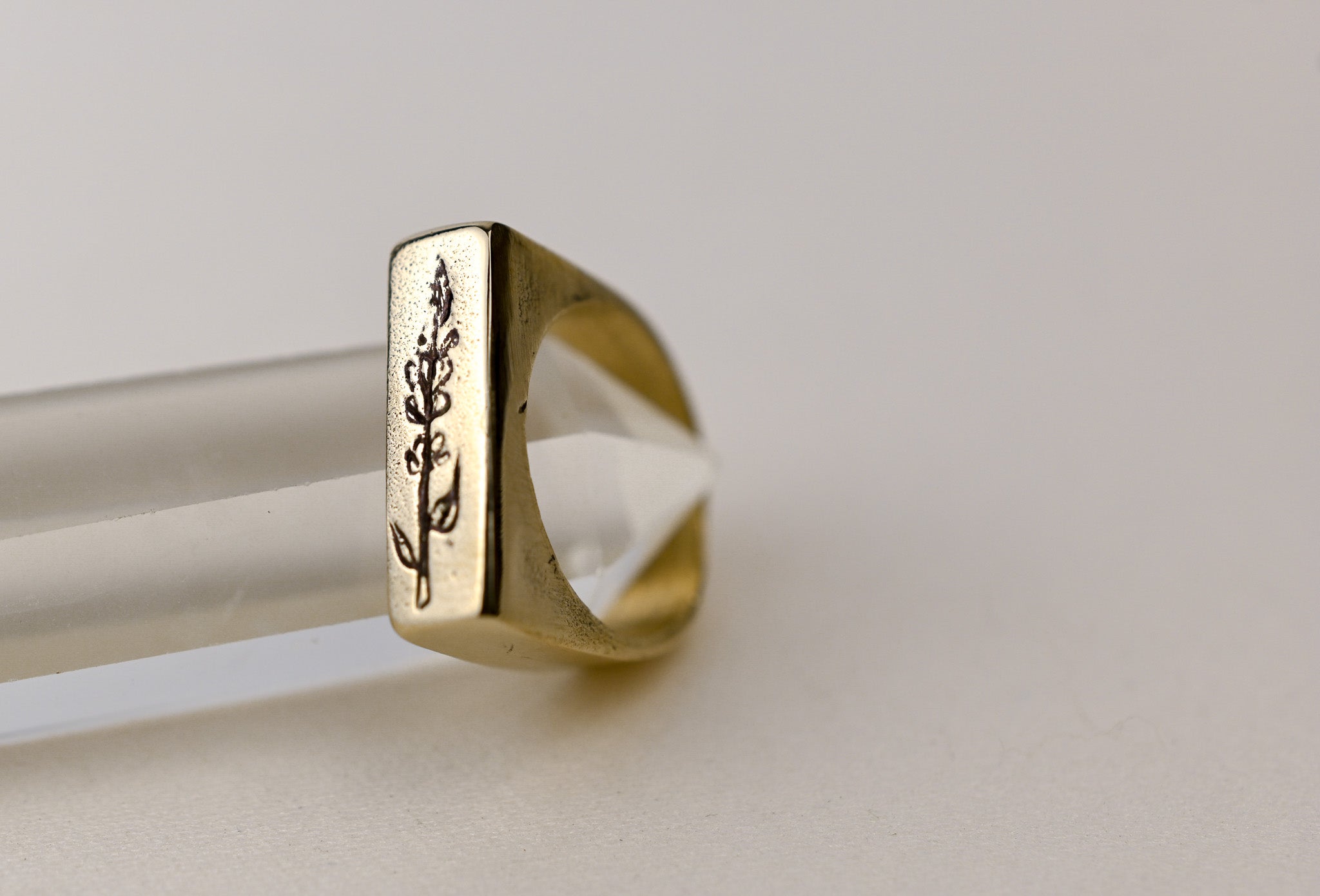 Lavender Bronze Cast Signet Ring | Victoria BC Jewelry | FLUX and