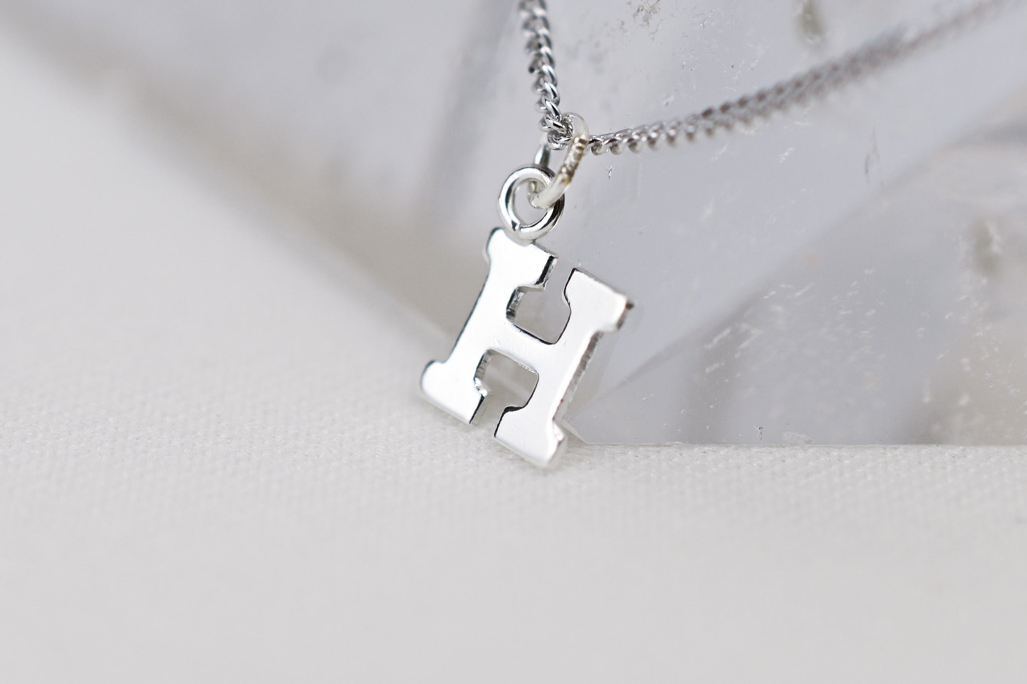 H - Silver Block Monogram | FLUX and STONE JEWELRY
