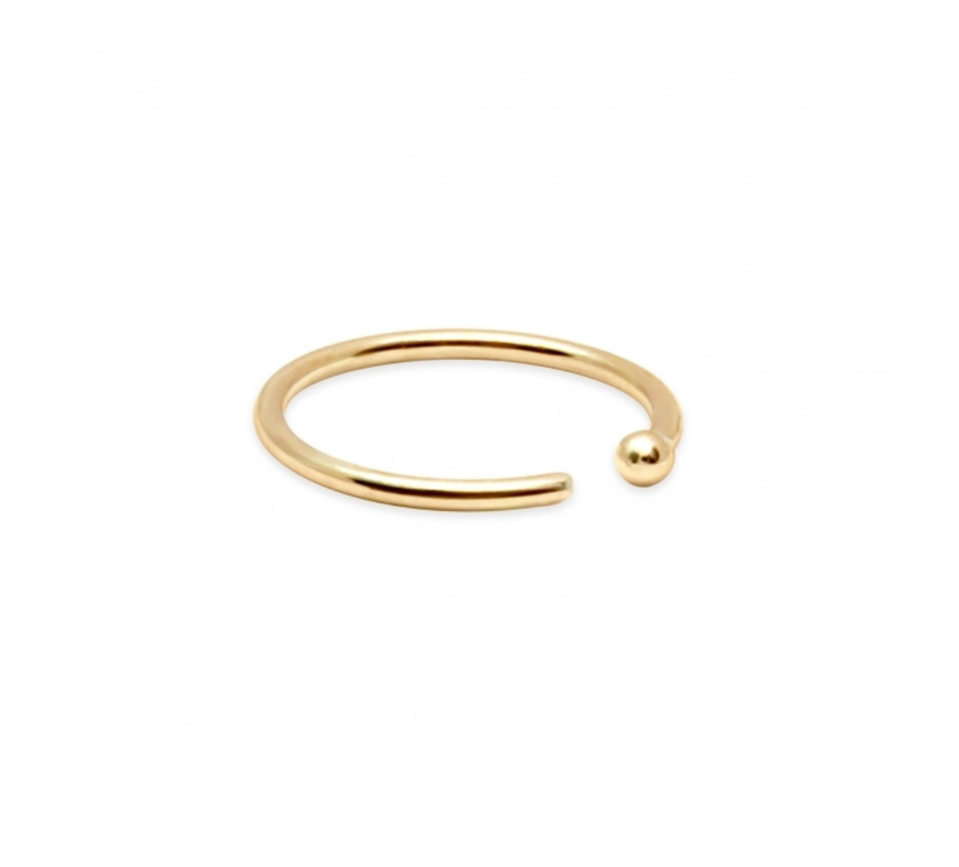 Gold ball nose ring hot sale